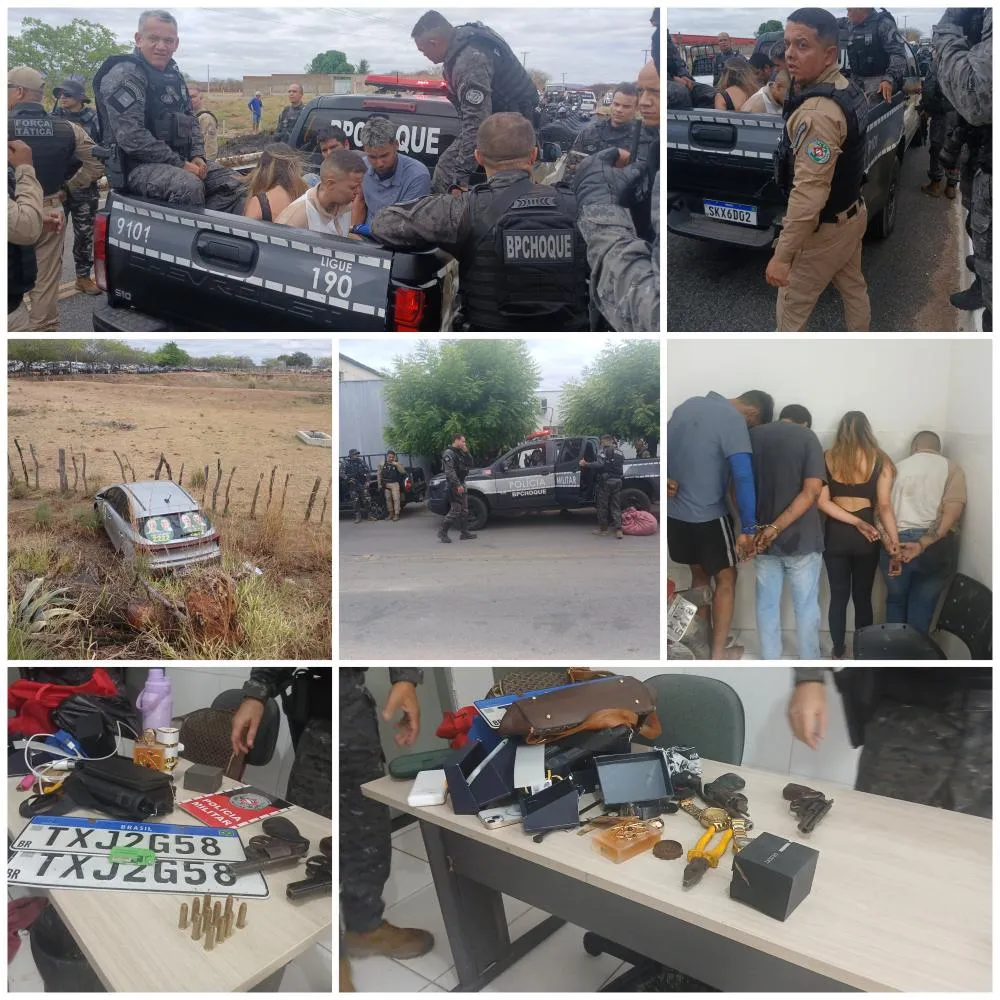 POLÍCIA MILITAR FRUSTRA ROUBO, PRENDE SUSPEITOS EM FLAGRANTE, APREENDE ARMAS DE FOGO E RECUPERA BENS SUBTRAÍDOS EM SÃO JOSÉ DE PIRANHAS*